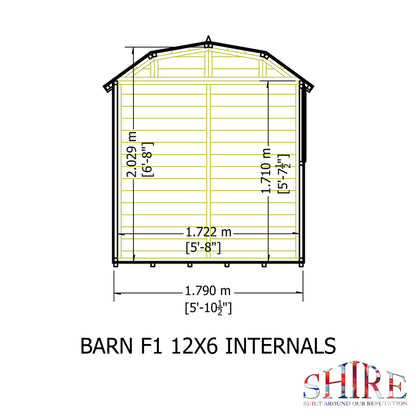 Shire Barn 12x6 Double Door Shiplap