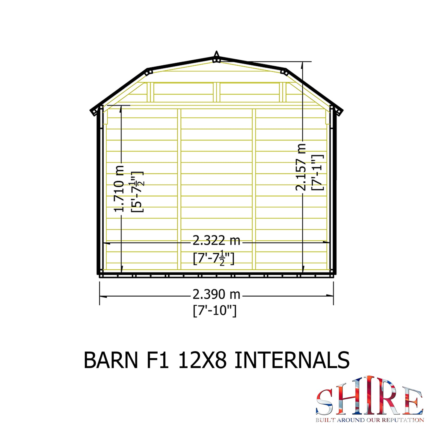 Shire Barn 12x8 Double Door Shiplap