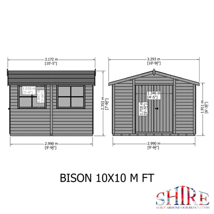 Shire Bison 10x10 Double Door  Loglap