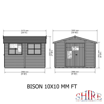 Shire Bison 10x10 Double Door  Loglap