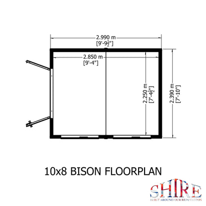 Shire Bison 10x8 Double Door Loglap