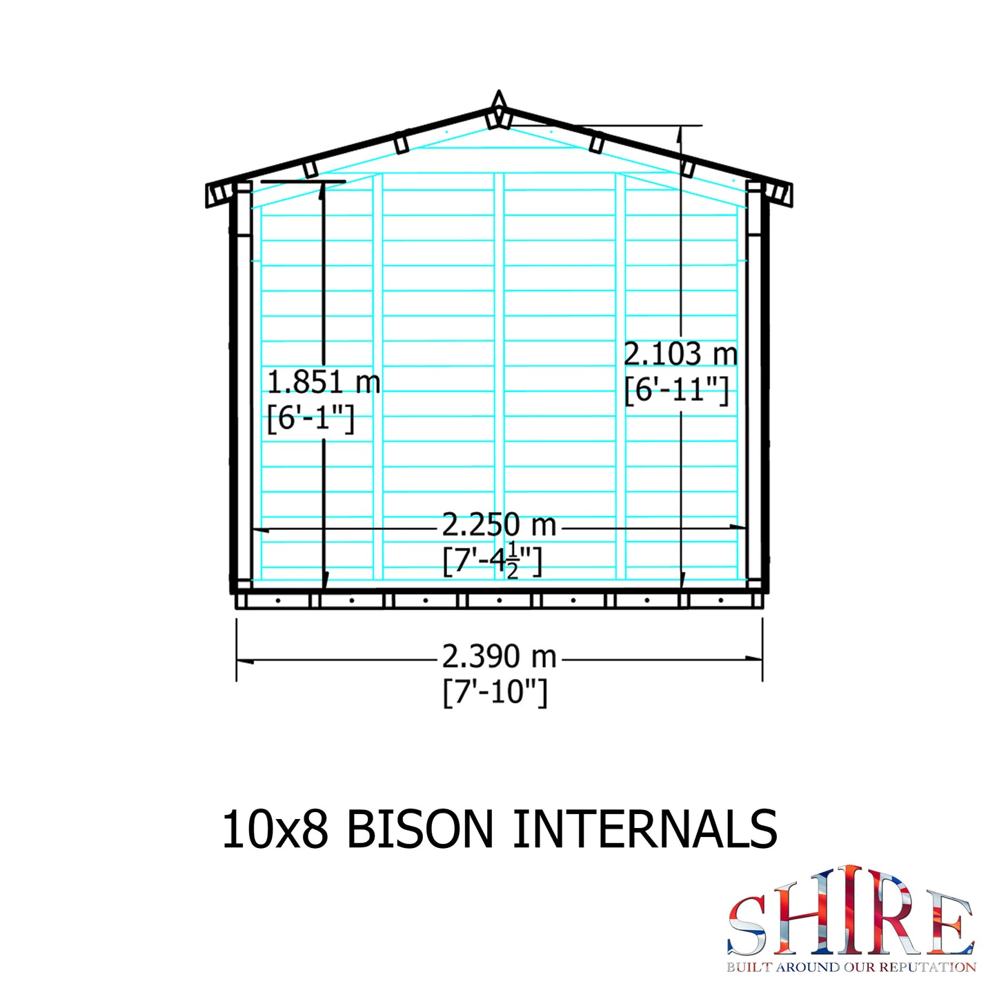 Shire Bison 10x8 Double Door Shiplap