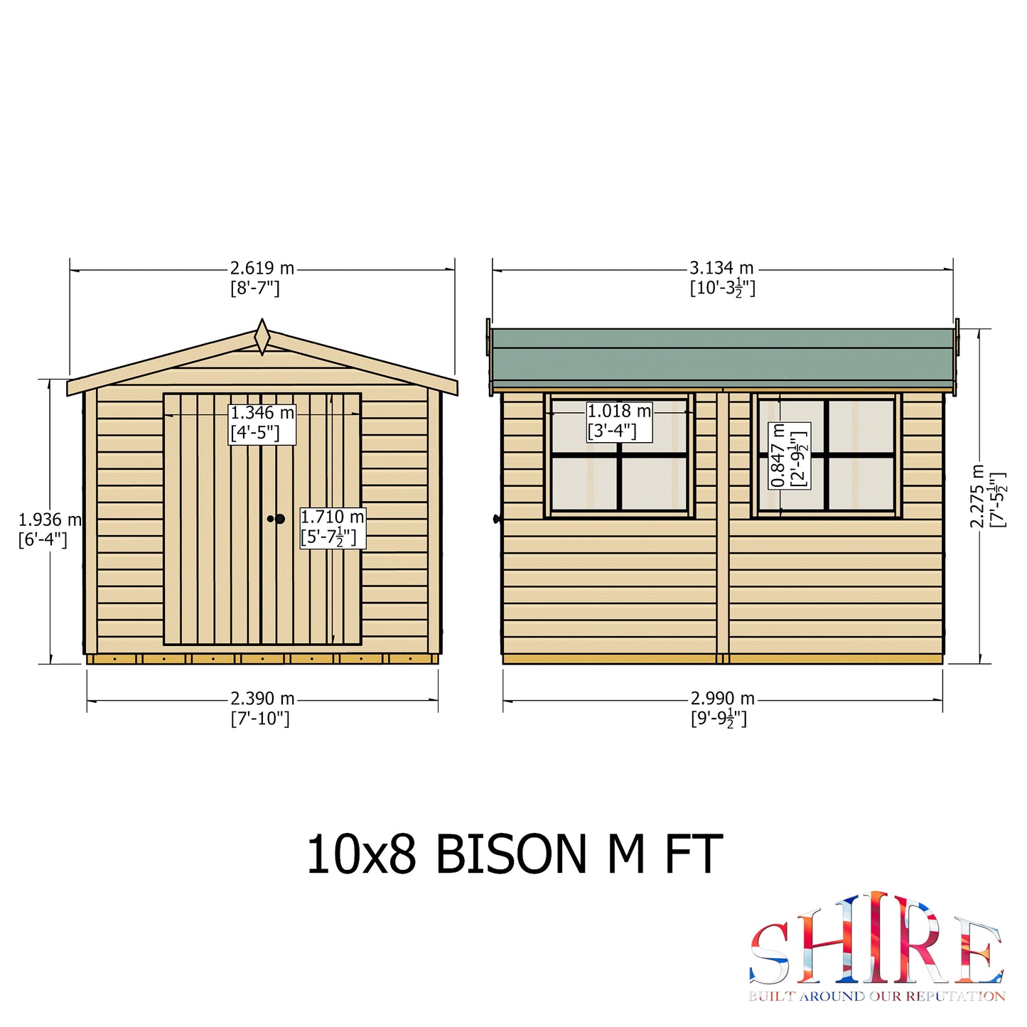 Shire Bison 10x8 Double Door Loglap