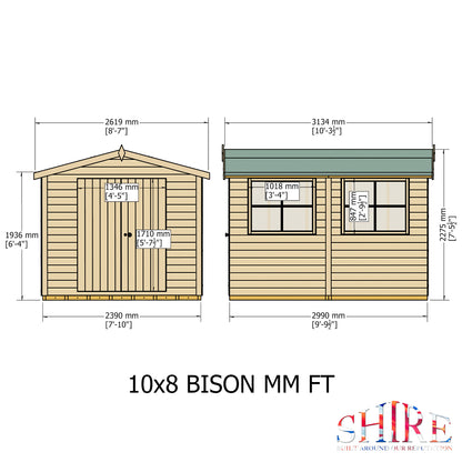 Shire Bison 10x8 Double Door Loglap