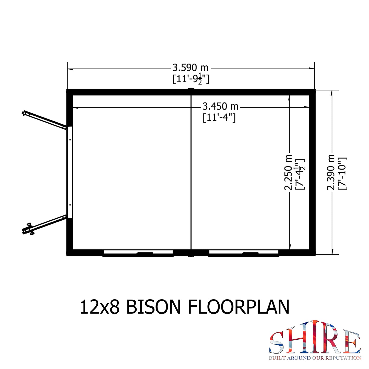 Shire Bison 12x8 Double Door Loglap