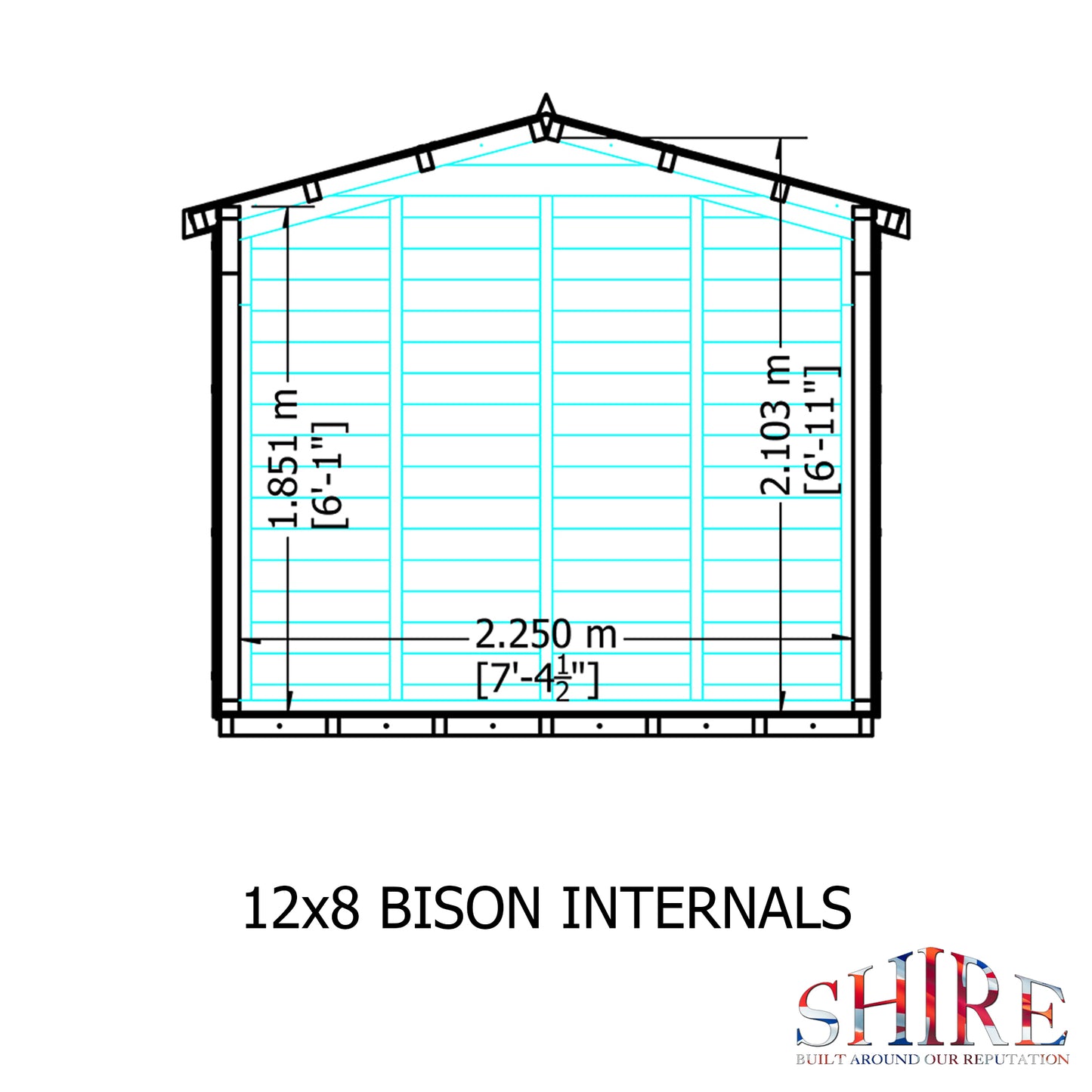 Shire Bison 12x8Double Door Shiplap