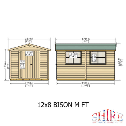 Shire Bison 12x8 Double Door Loglap