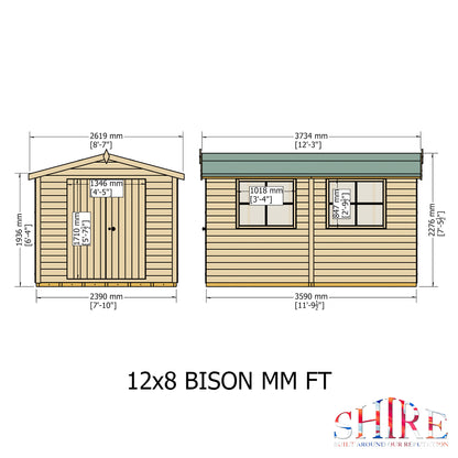 Shire Bison 12x8 Double Door Loglap