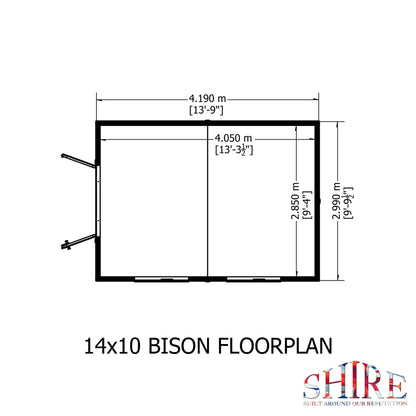 Shire Bison 14x10 Double Door Shiplap