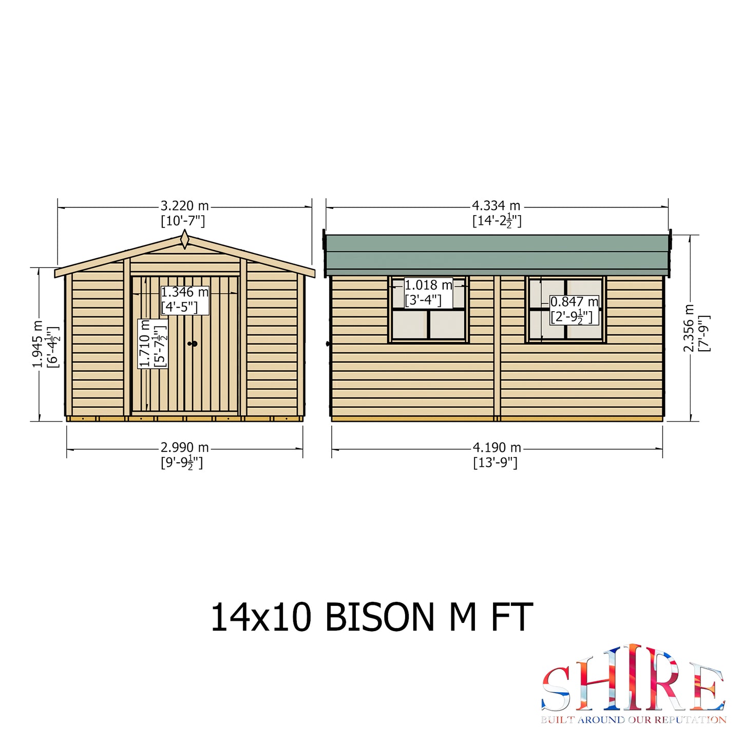 Shire Bison 14x10 Double Door Loglap