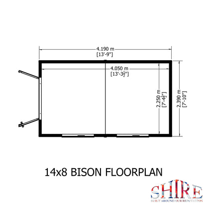 Shire Bison 14x8 Double Door Loglap