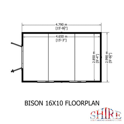 Shire Bison 16x10 Double Door Loglap