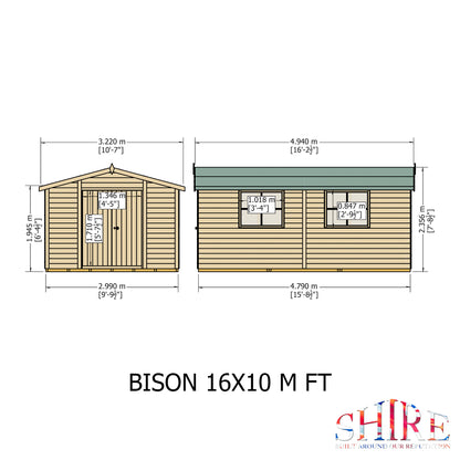 Shire Bison 16x10 Double Door Loglap