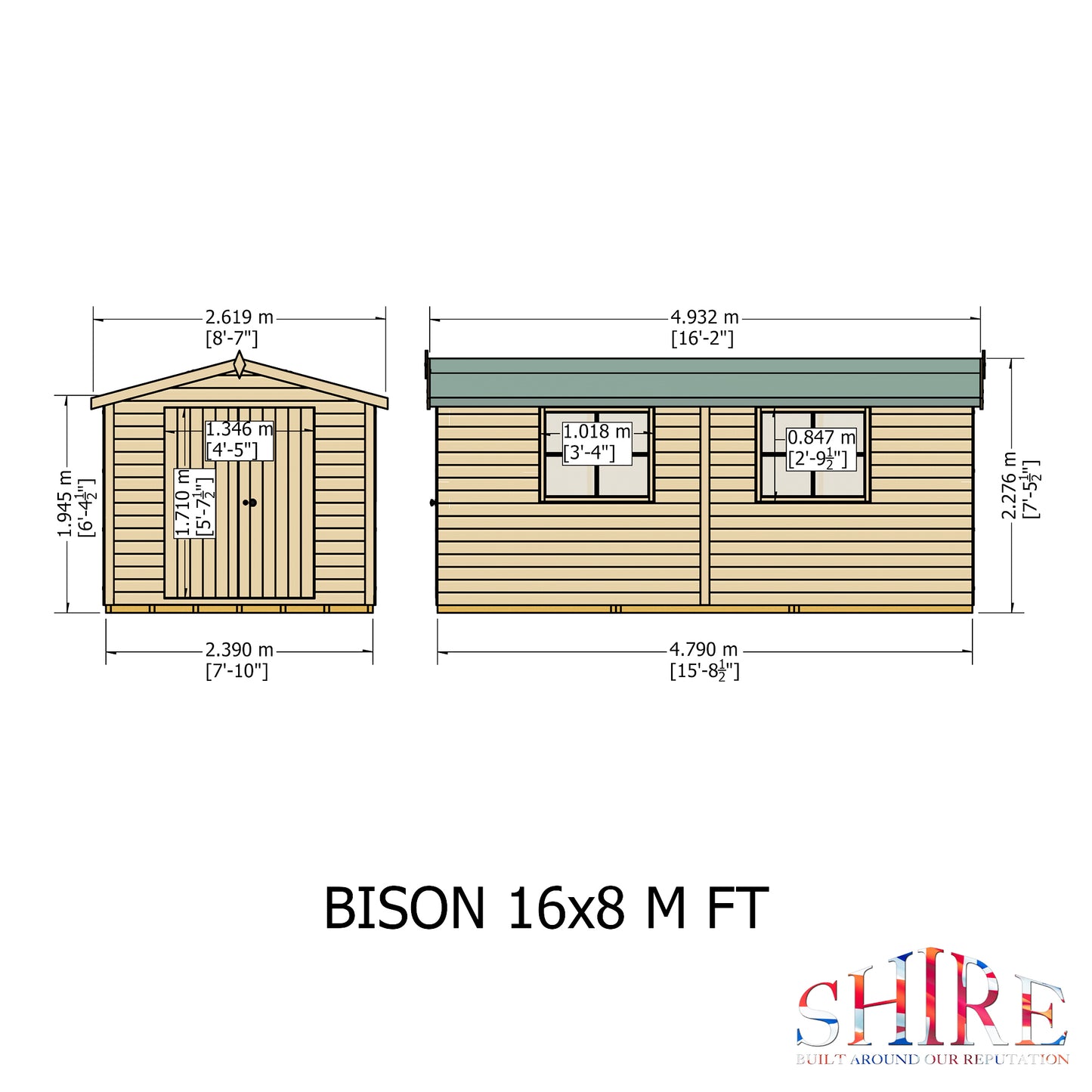 Shire Bison 16x8 Double Door Loglap