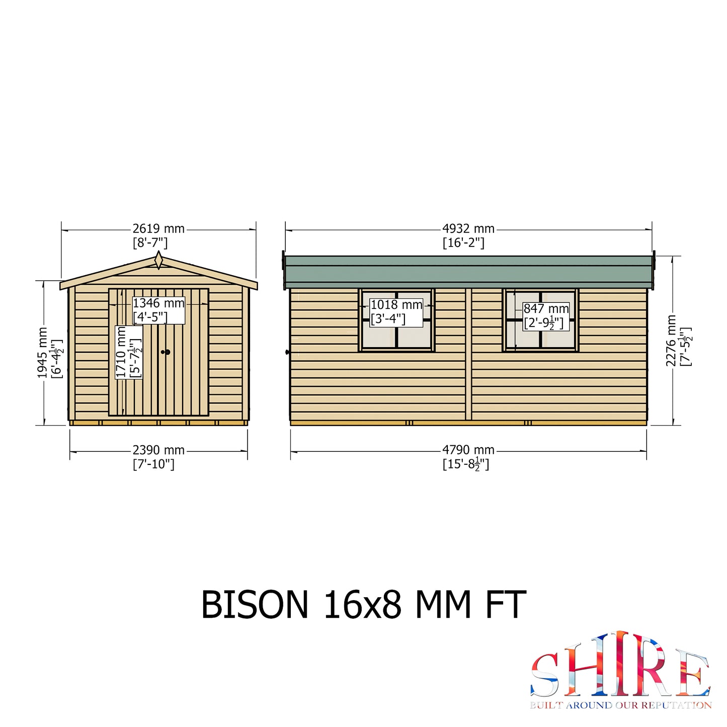 Shire Bison 16x8 Double Door Loglap