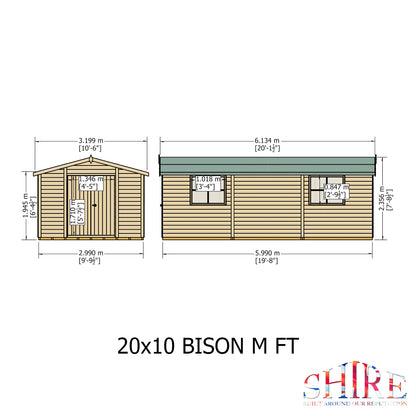 Shire Bison 20x10 Double Door Shiplap