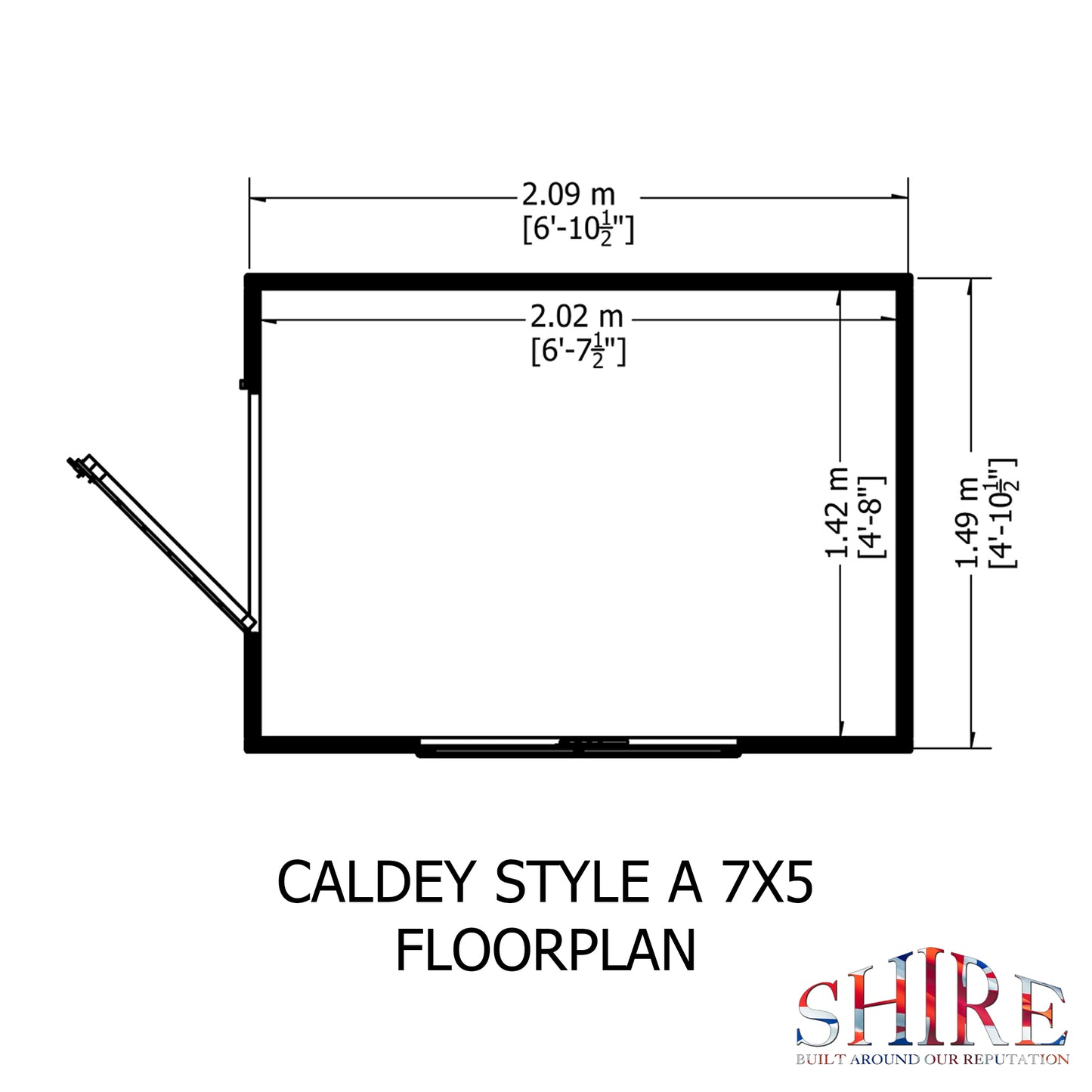 Shire Caldey Single Door 7x5 Shiplap Style A