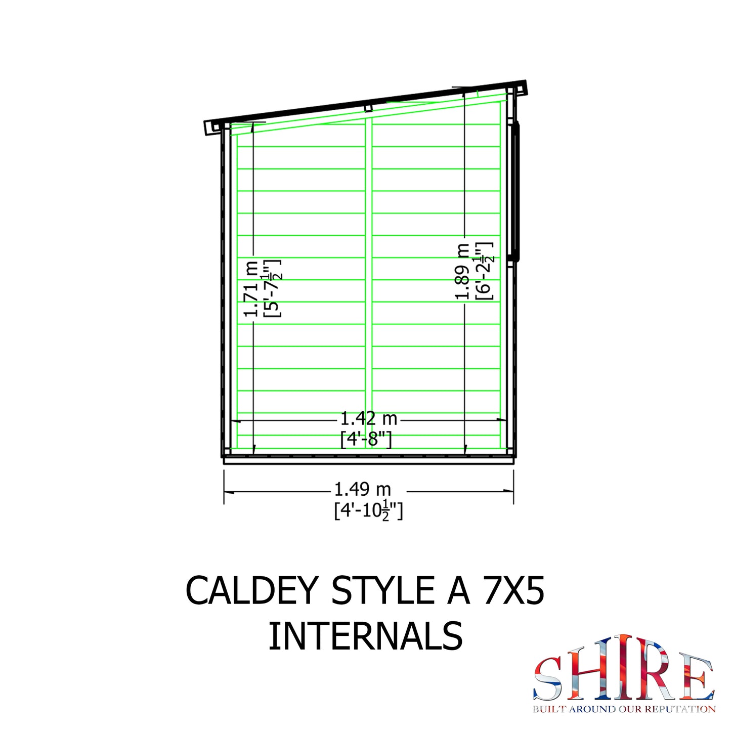 Shire Caldey Single Door 7x5 Shiplap Style A