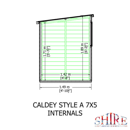 Shire Caldey Single Door 7x5 Shiplap Style A