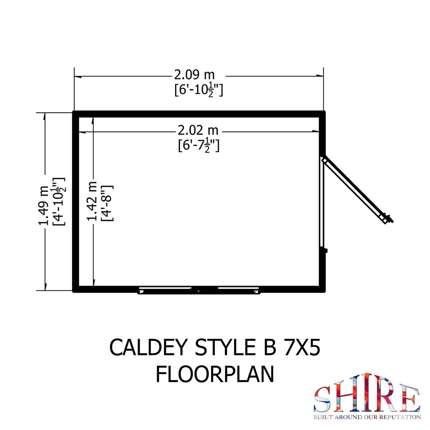 Shire Caldey Single Door 7x5 Shiplap Style B