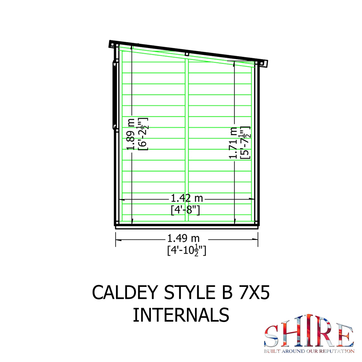 Shire Caldey Single Door 7x5 Shiplap Style B