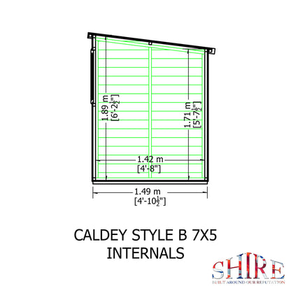 Shire Caldey Single Door 7x5 Shiplap Style B