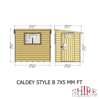 Shire Caldey Single Door 7x5 Shiplap Style B