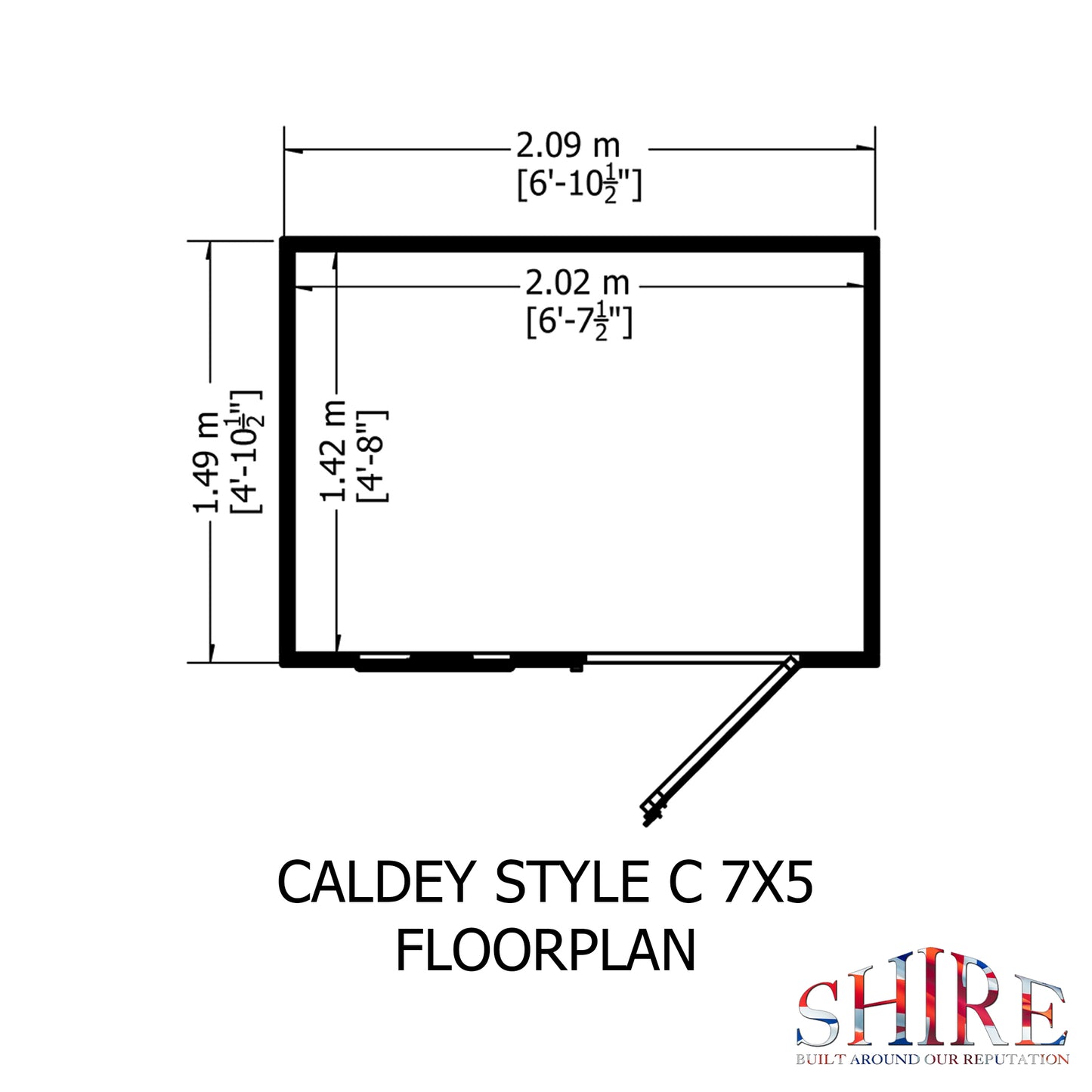 Shire Caldey Single Door 7x5 Shiplap Style C