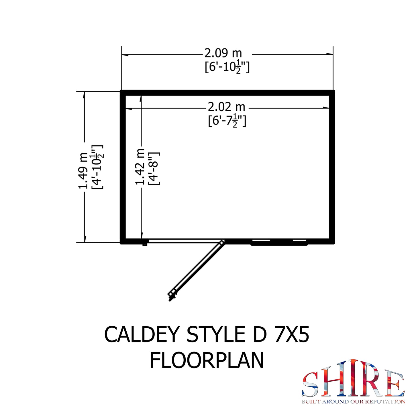 Shire Caldey Single Door 7x5 Shiplap Style D