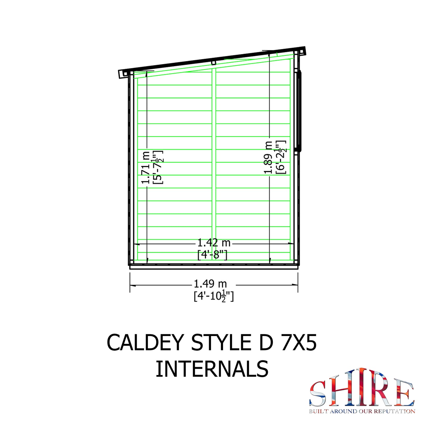 Shire Caldey Single Door 7x5 Shiplap Style D