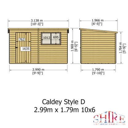 Shire Caldey Single Door 10x6 Shiplap Style D