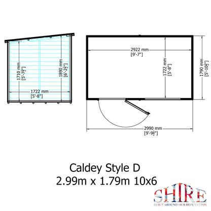 Shire Caldey Single Door 10x6 Shiplap Style D