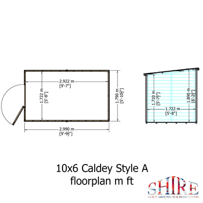 Shire Caldey Single Door 10x6 Shiplap Style A