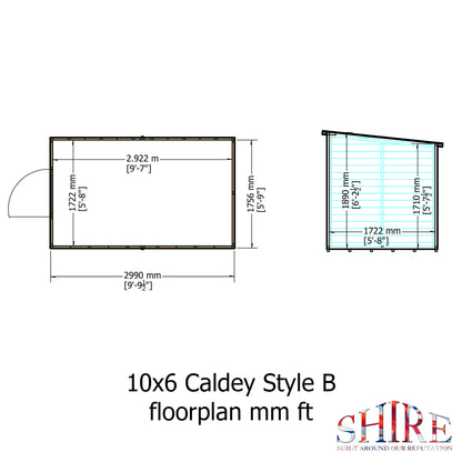 Shire Caldey Single Door 10x6 Loglap Style B