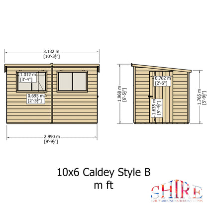 Shire CaldeySingle Door 10x6 Shiplap Style B