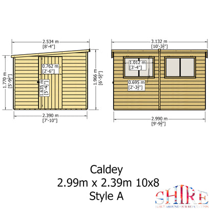 Shire Caldey Single Door 10x8 Shiplap Style A