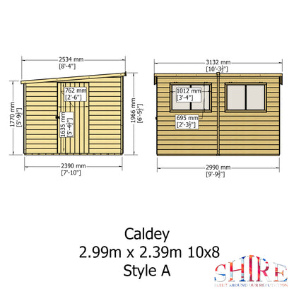 Shire Caldey Single Door 10x8 Shiplap Style A