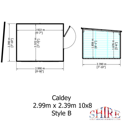 Shire Caldey Single Door 10x8 Shiplap Style B