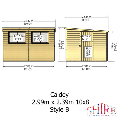 Shire Caldey Single Door 10x8 Shiplap Style B