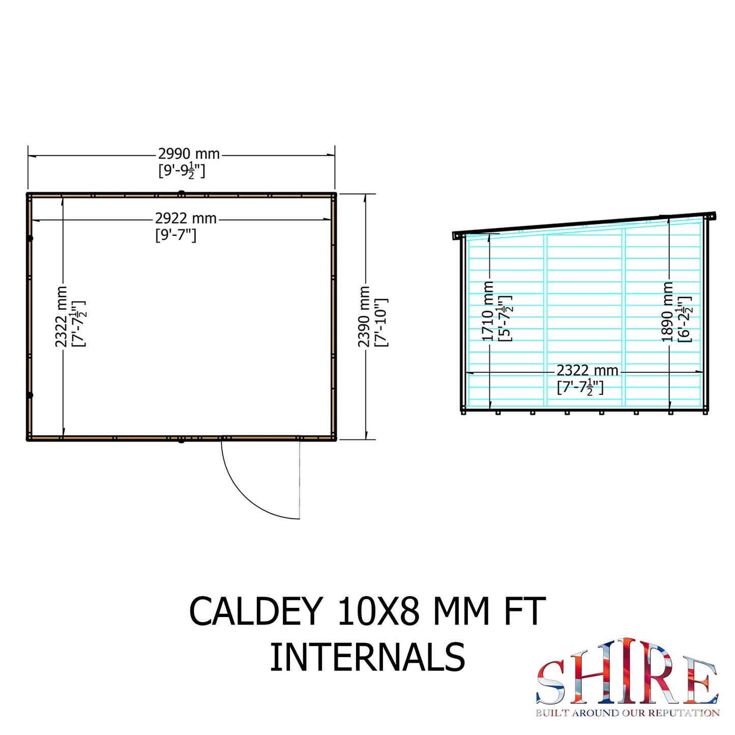 Shire Caldey Single Door 10x8 Loglap Style C