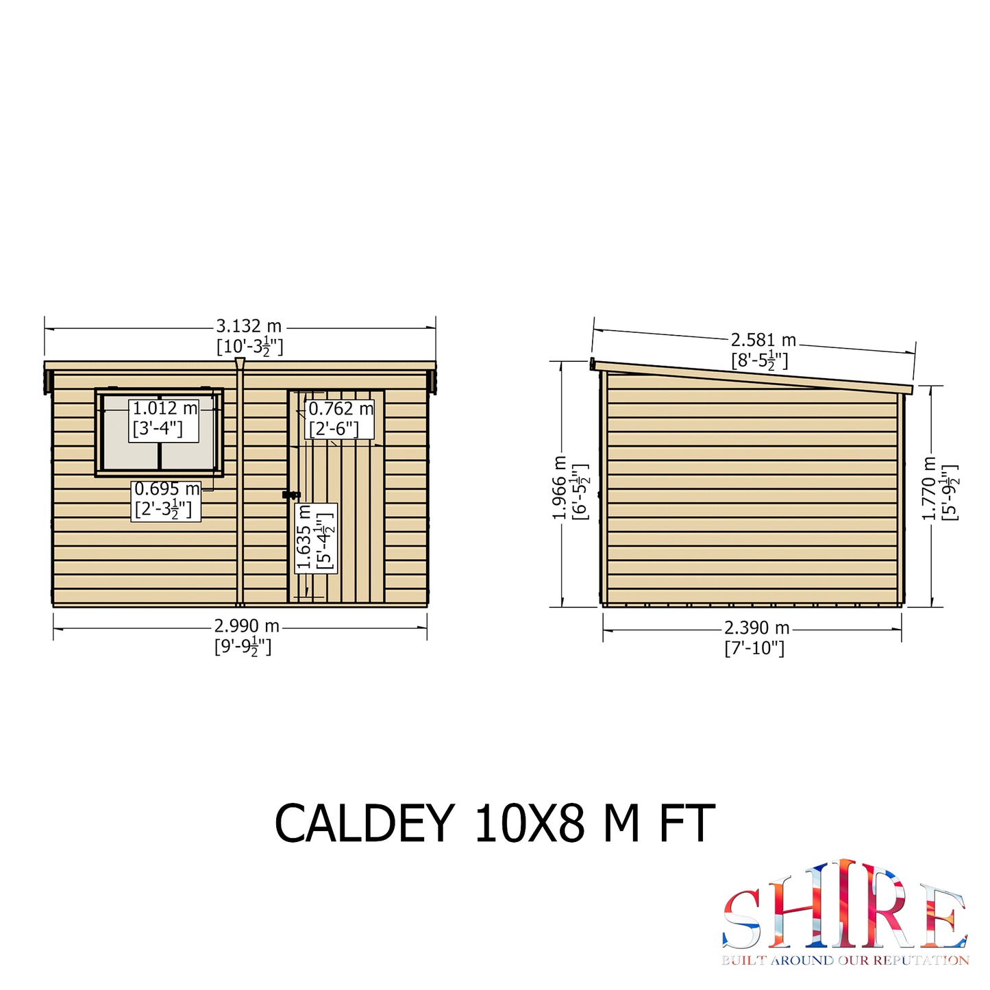 Shire Caldey Single Door 10x8 Shiplap Style C