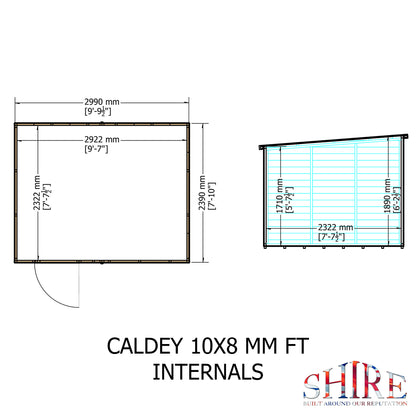 Shire Caldey Single Door 10x8 Shiplap Style D