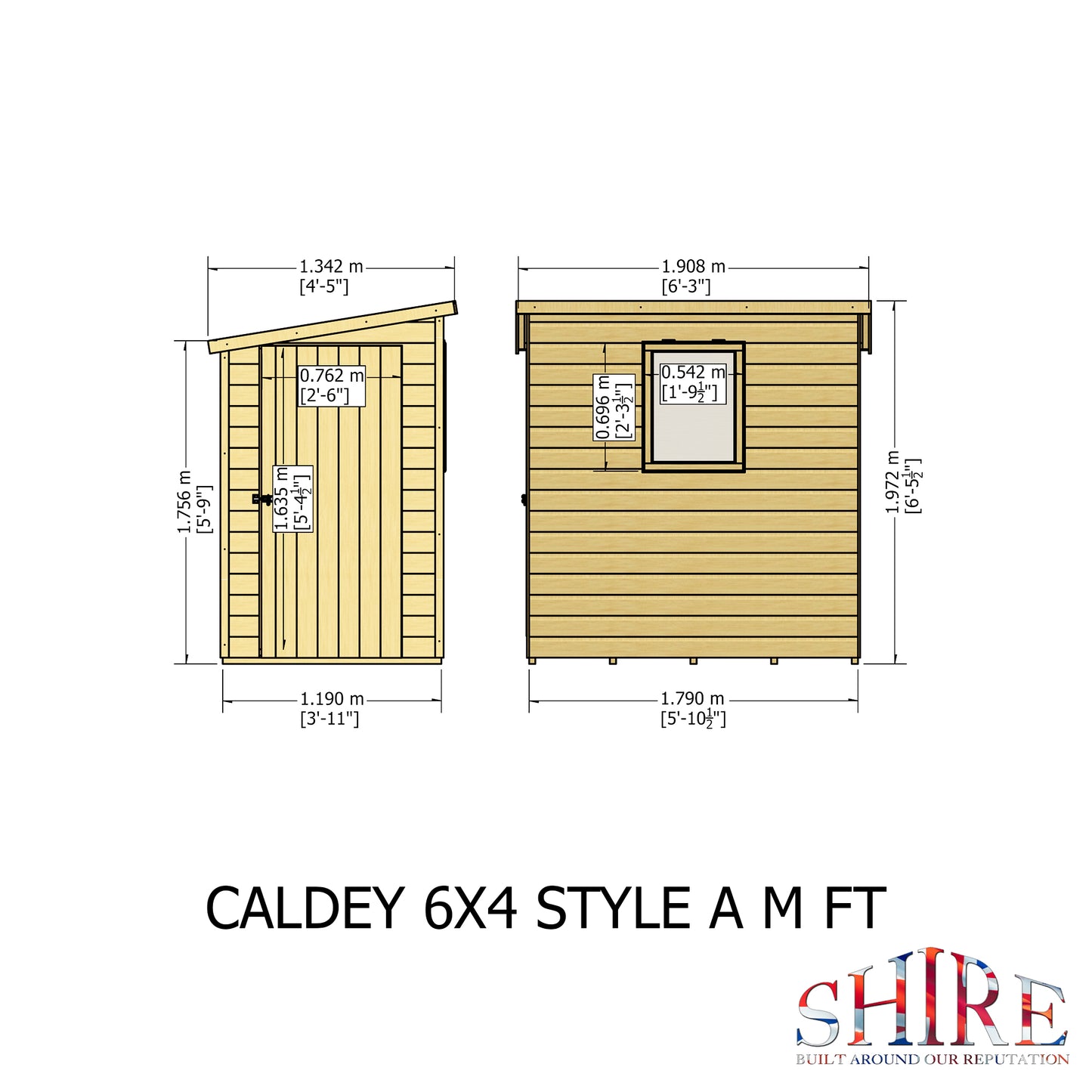 Shire Caldey Single Door 6x4 Loglap  Style A