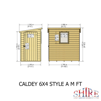 Shire Caldey Single Door 6x4 Loglap  Style A