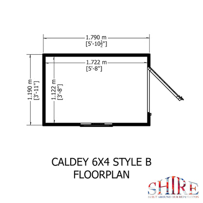 Shire Caldey Single Door 6x4 Loglap  Style B