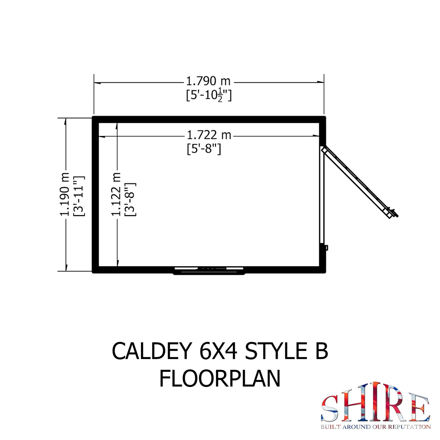 Shire Caldey Single Door 6x4 Shiplap Style B