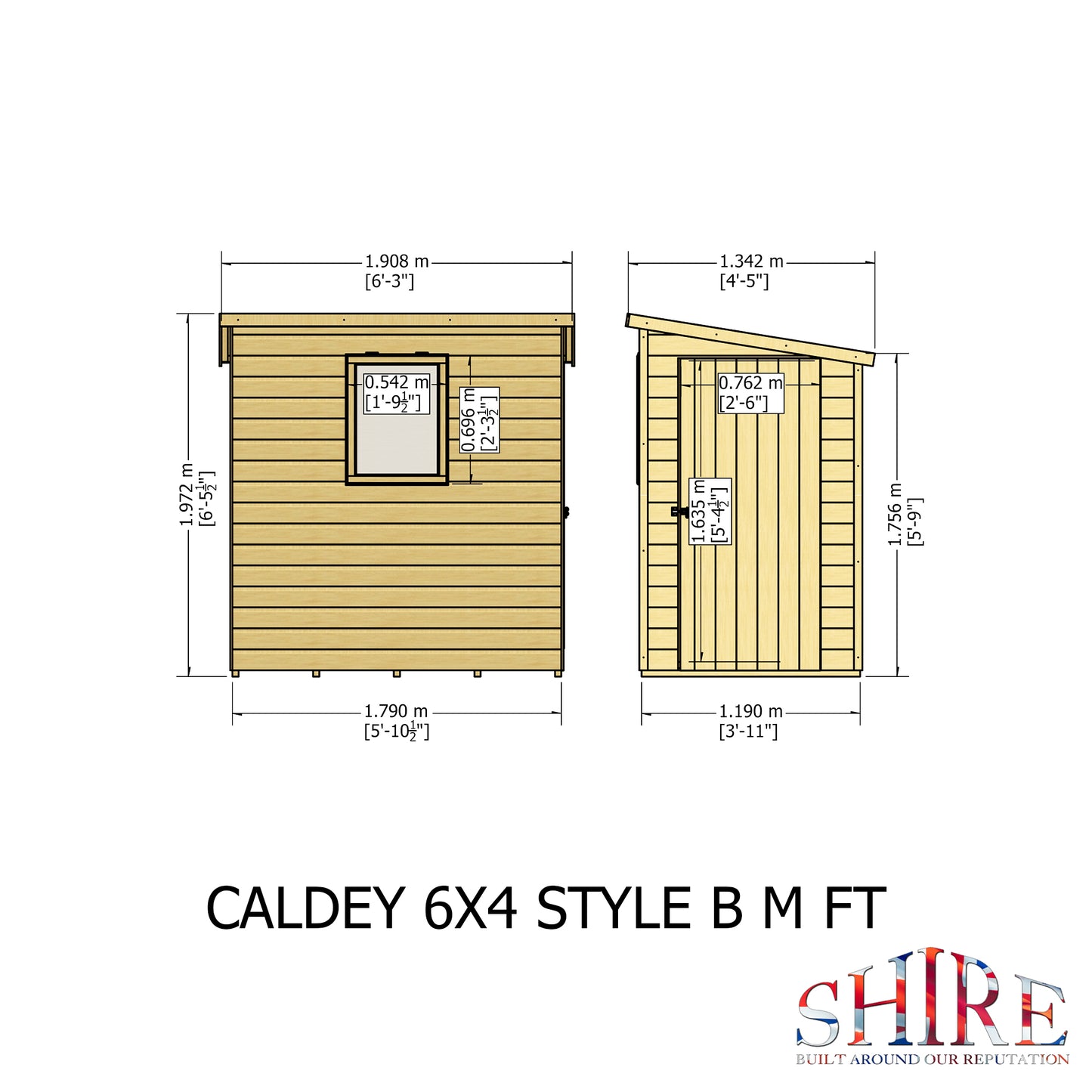 Shire Caldey Single Door 6x4 Loglap  Style B