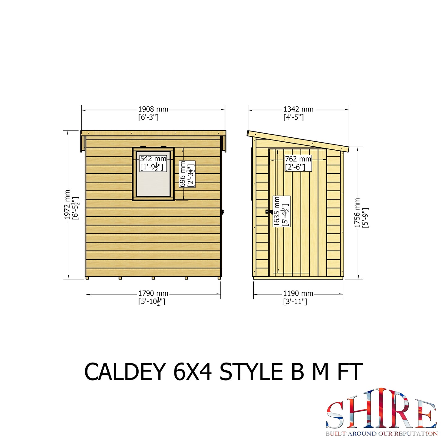 Shire Caldey Single Door 6x4 Loglap  Style B