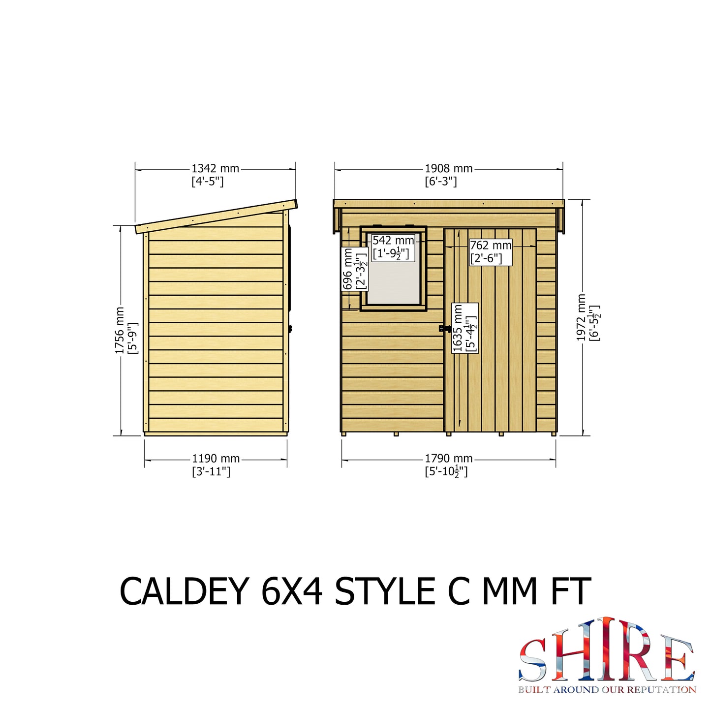 Shire Caldey Single Door 6x4 Loglap  Style C