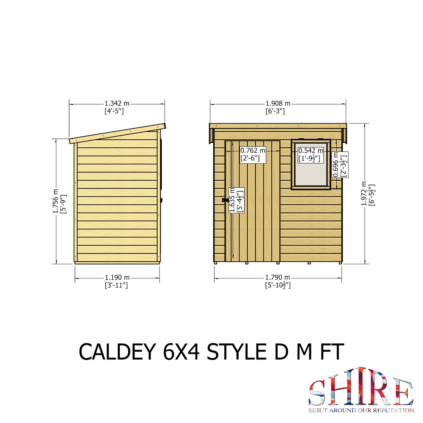 Shire Caldey Single Door 6x4 Loglap  Style D